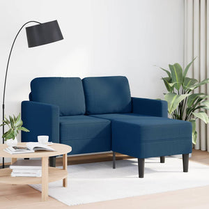 2-Sitzer L-Sofa mit Chaiselongue Blau
