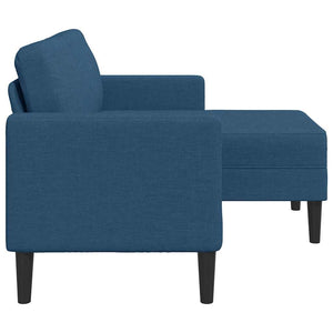 2-Sitzer L-Sofa mit Chaiselongue Blau