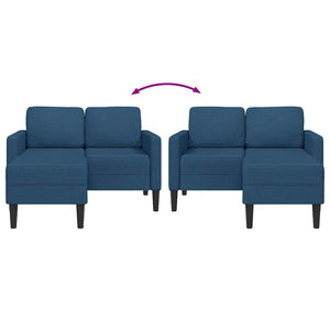 2-Sitzer L-Sofa mit Chaiselongue Blau