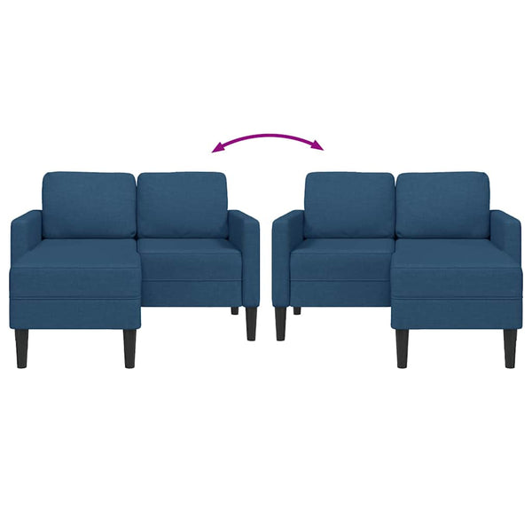 2-Sitzer L-Sofa mit Chaiselongue Blau