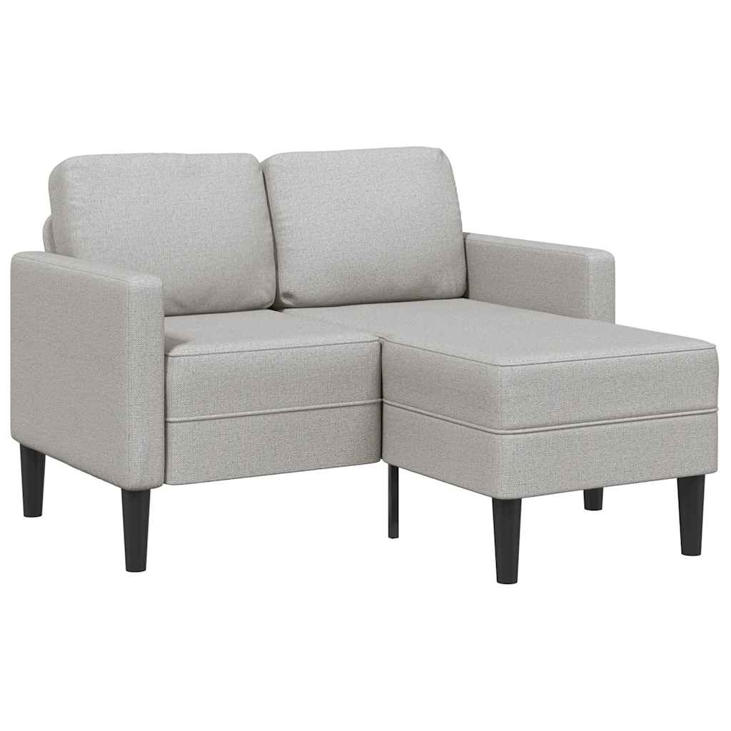 2-Sitzer L-Sofa mit Chaiselongue Wolkengrau