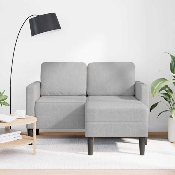 2-Sitzer L-Sofa mit Chaiselongue Wolkengrau