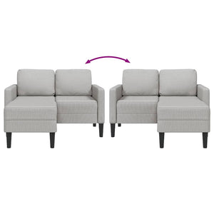 2-Sitzer L-Sofa mit Chaiselongue Wolkengrau