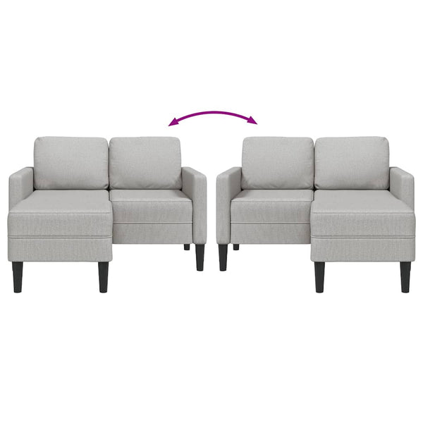 2-Sitzer L-Sofa mit Chaiselongue Wolkengrau