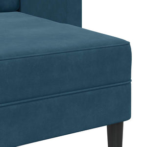 2-Sitzer L-Sofa mit Chaiselongue Blau Samt