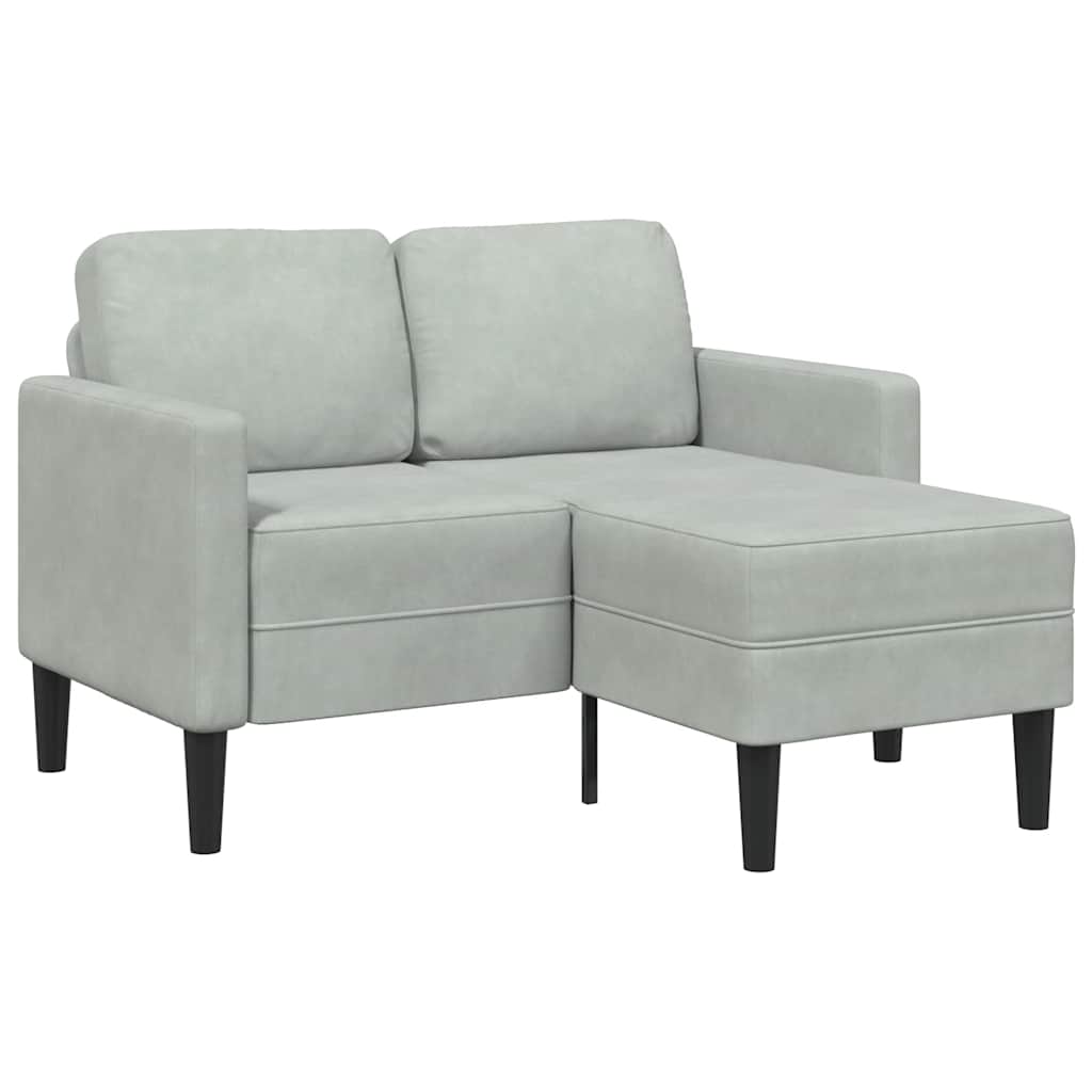 vidaXL 2-Seater L-Shaped Sofa with Chaise Lounge Light Grey 125 cm Velvet