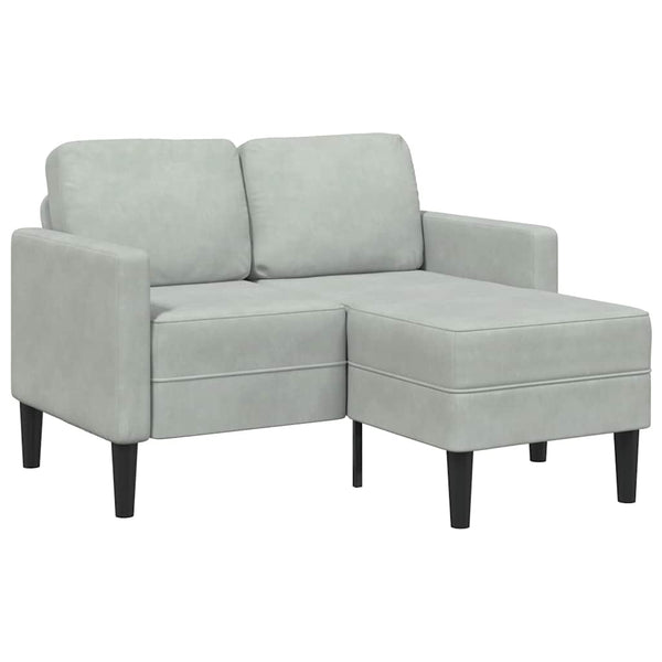 vidaXL 2-Seater L-Shaped Sofa with Chaise Lounge Light Grey 125 cm Velvet