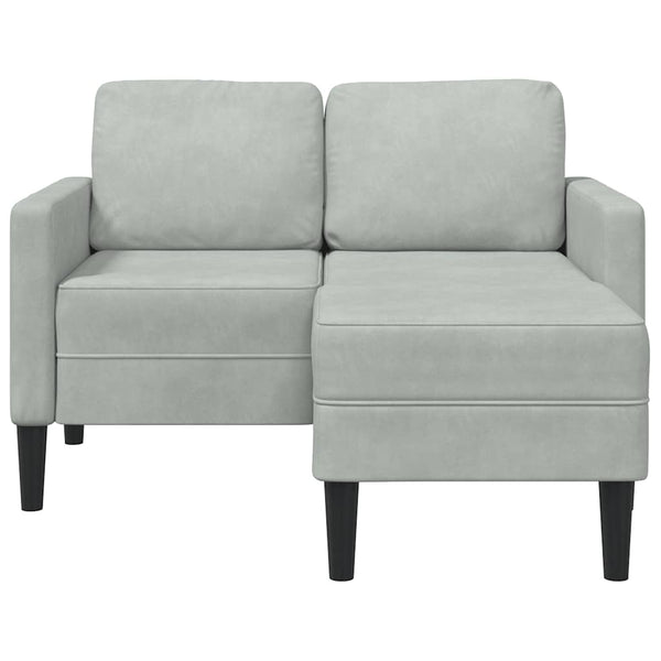 vidaXL 2-Seater L-Shaped Sofa with Chaise Lounge Light Grey 125 cm Velvet