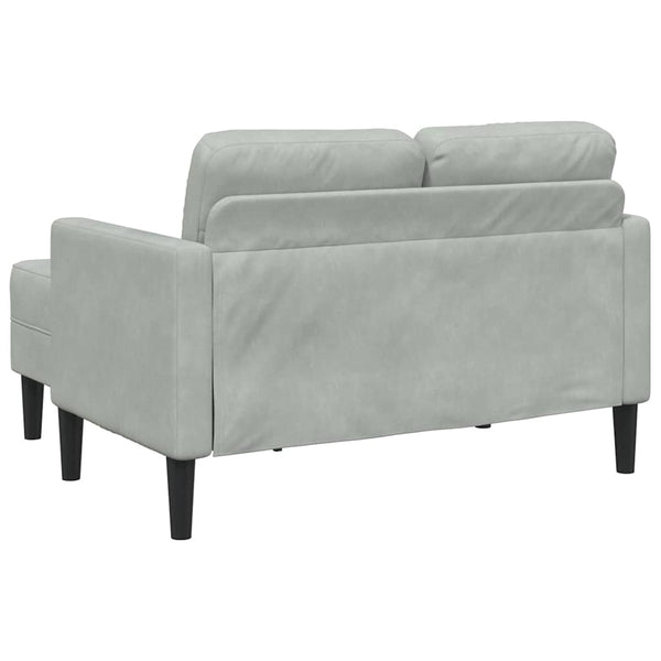 vidaXL 2-Seater L-Shaped Sofa with Chaise Lounge Light Grey 125 cm Velvet