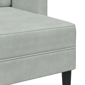 vidaXL 2-Seater L-Shaped Sofa with Chaise Lounge Light Grey 125 cm Velvet