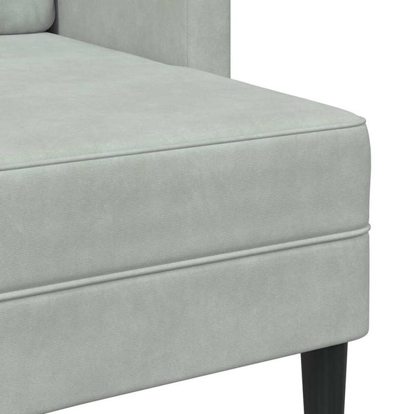 vidaXL 2-Seater L-Shaped Sofa with Chaise Lounge Light Grey 125 cm Velvet