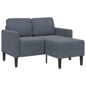 2-Sitzer Samt Sofa mit Chaiselongue Dunkelgrau