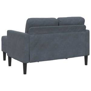 2-Sitzer Samt Sofa mit Chaiselongue Dunkelgrau