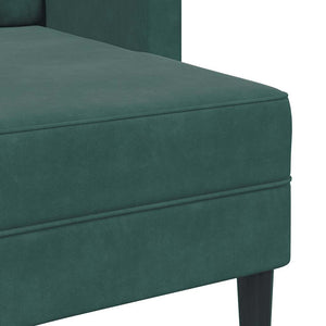 Dunkelgrünes 2-Sitzer Samt Sofa mit Chaiselongue