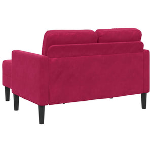 Weinrotes 2-Sitzer L-Sofa mit Chaiselongue