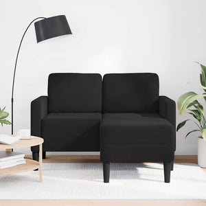 Schwarzes 2-Sitzer Samt Sofa mit Chaiselongue