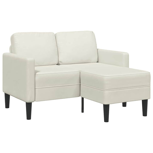 vidaXL Canapé 2 places en forme de L avec méridienne crème 125 cm velours