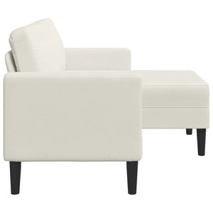 vidaXL Canapé 2 places en forme de L avec méridienne crème 125 cm velours