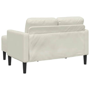 vidaXL Canapé 2 places en forme de L avec méridienne crème 125 cm velours