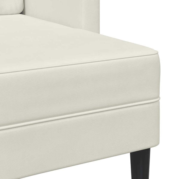 vidaXL Canapé 2 places en forme de L avec méridienne crème 125 cm velours