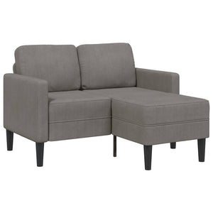 2-Sitzer L-Sofa mit Chaiselongue Hellgrau Leinen