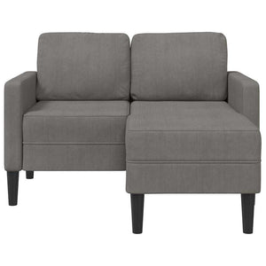 2-Sitzer L-Sofa mit Chaiselongue Hellgrau Leinen