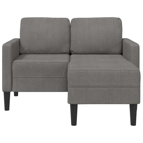2-Sitzer L-Sofa mit Chaiselongue Hellgrau Leinen