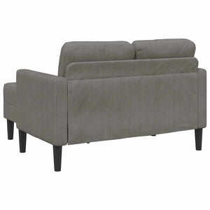 2-Sitzer L-Sofa mit Chaiselongue Hellgrau Leinen