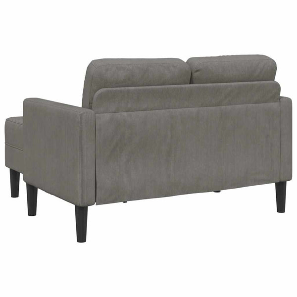 2-Sitzer L-Sofa mit Chaiselongue Hellgrau Leinen