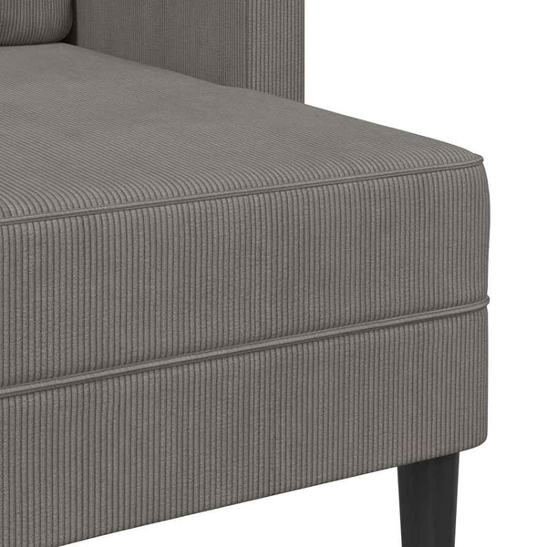 2-Sitzer L-Sofa mit Chaiselongue Hellgrau Leinen
