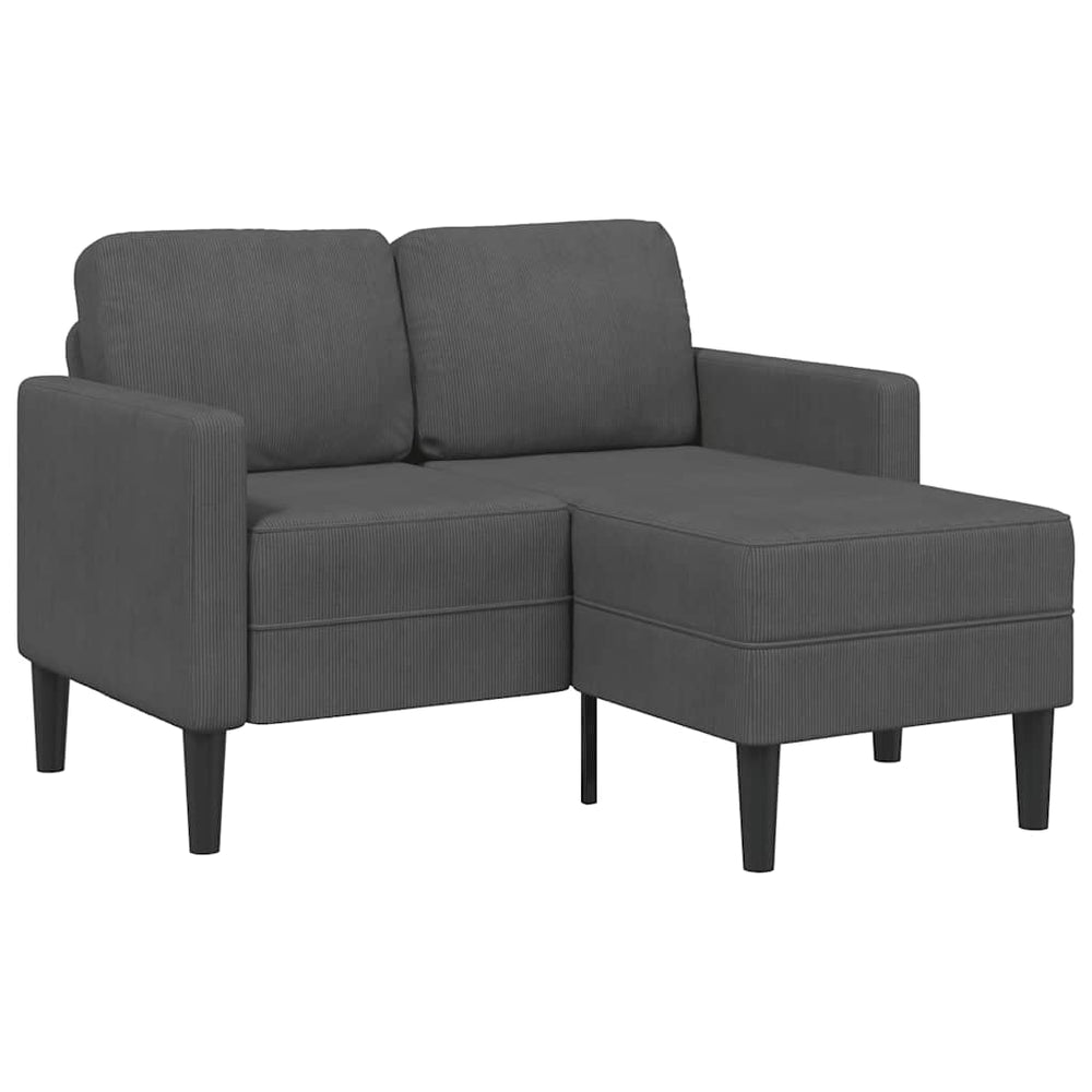2-Sitzer L-Sofa mit Chaiselongue Dunkelgrau