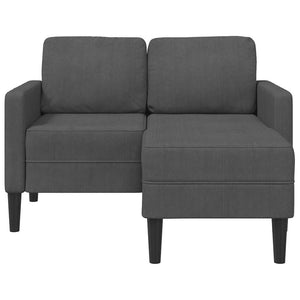2-Sitzer L-Sofa mit Chaiselongue Dunkelgrau