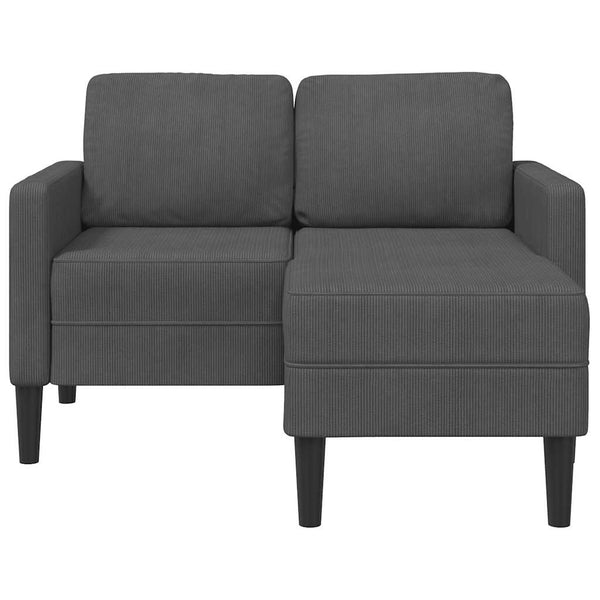 2-Sitzer L-Sofa mit Chaiselongue Dunkelgrau