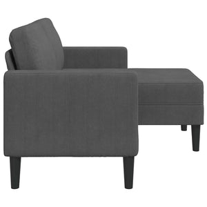 2-Sitzer L-Sofa mit Chaiselongue Dunkelgrau