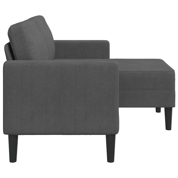 2-Sitzer L-Sofa mit Chaiselongue Dunkelgrau