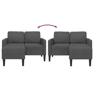 2-Sitzer L-Sofa mit Chaiselongue Dunkelgrau