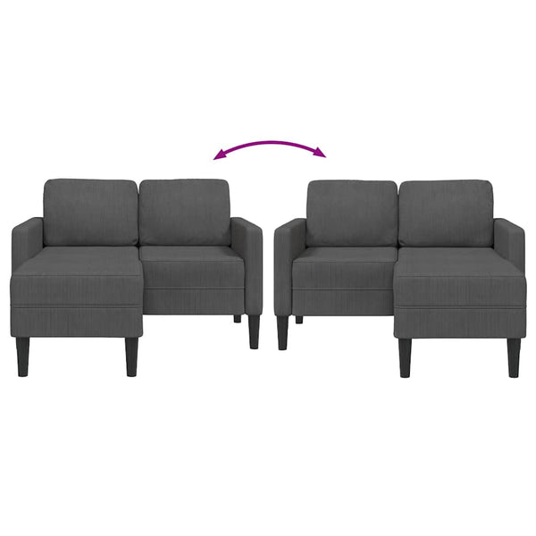 2-Sitzer L-Sofa mit Chaiselongue Dunkelgrau