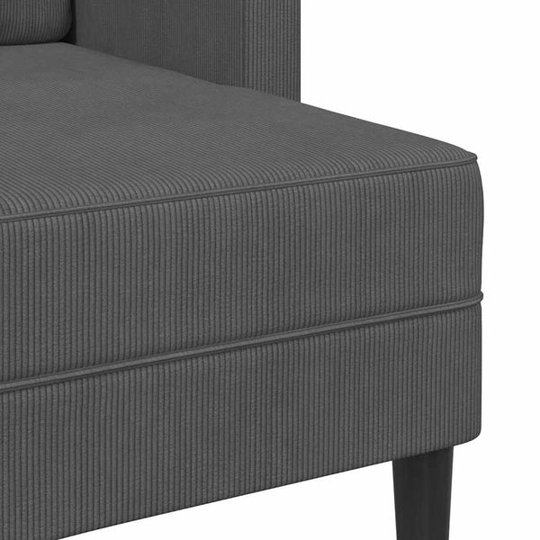 2-Sitzer L-Sofa mit Chaiselongue Dunkelgrau