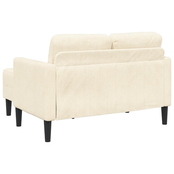 2-Sitzer L-Sofa mit Chaiselongue Creme Leinen