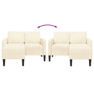 2-Sitzer L-Sofa mit Chaiselongue Creme Leinen