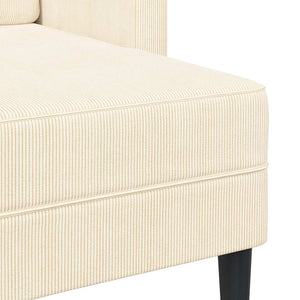 2-Sitzer L-Sofa mit Chaiselongue Creme Leinen