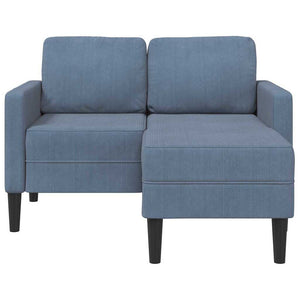 2-Sitzer L-Sofa mit Chaiselongue, Blau