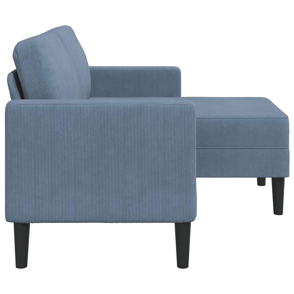 2-Sitzer L-Sofa mit Chaiselongue, Blau