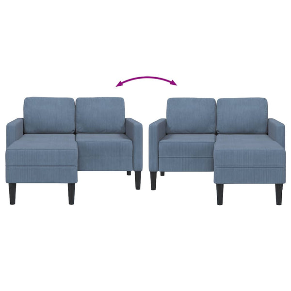 2-Sitzer L-Sofa mit Chaiselongue, Blau