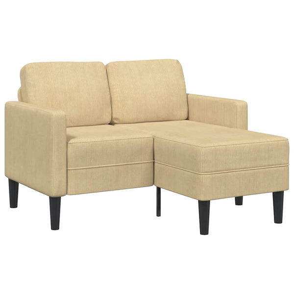 2-Sitzer L-Sofa Graugrün mit Chaiselongue