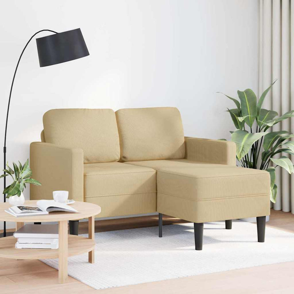 2-Sitzer L-Sofa Graugrün mit Chaiselongue