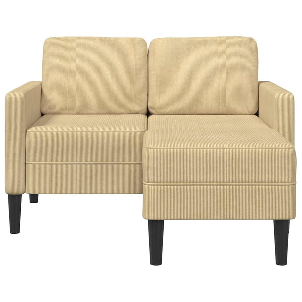 2-Sitzer L-Sofa Graugrün mit Chaiselongue