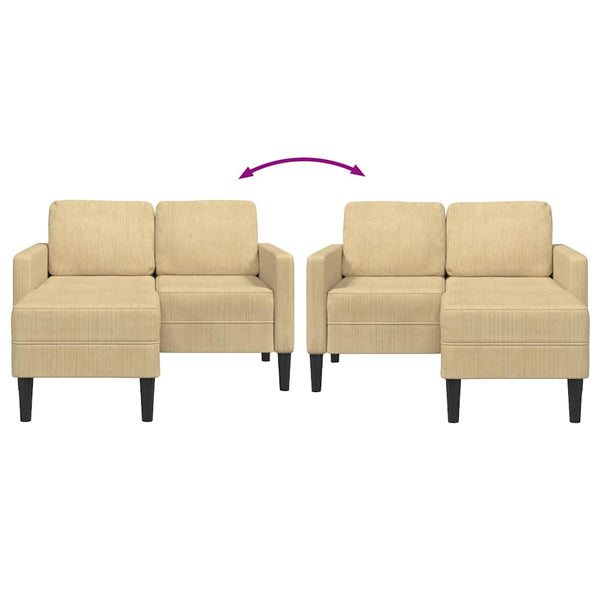 2-Sitzer L-Sofa Graugrün mit Chaiselongue