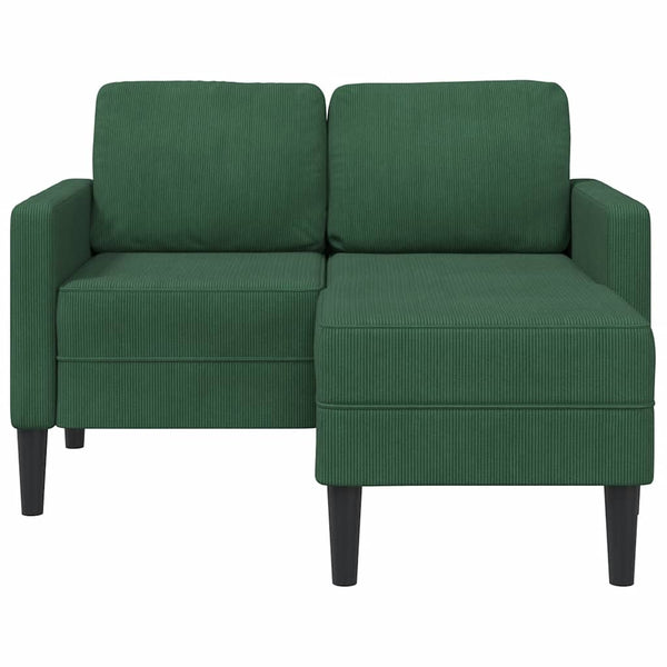 2-Sitzer Sofa mit Chaiselongue Dunkelgrün