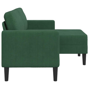 2-Sitzer Sofa mit Chaiselongue Dunkelgrün